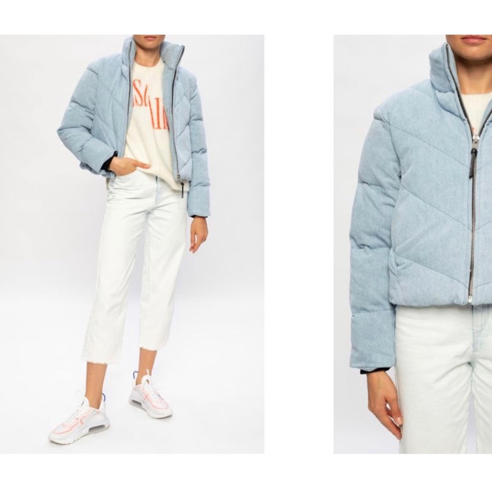 ALLSAINTS Denim Blue 'Dallas' Puffer Jacket - Size 2